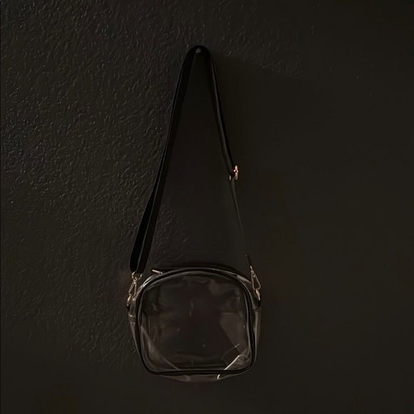 Clear Crossbody Bag with Black Strap - Picture 2 of 3